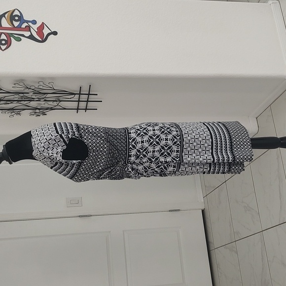 Tommy Bahama Tropical Terrazza Stretch Jersey Faux Wrap Dress M Black White - Picture 12 of 16